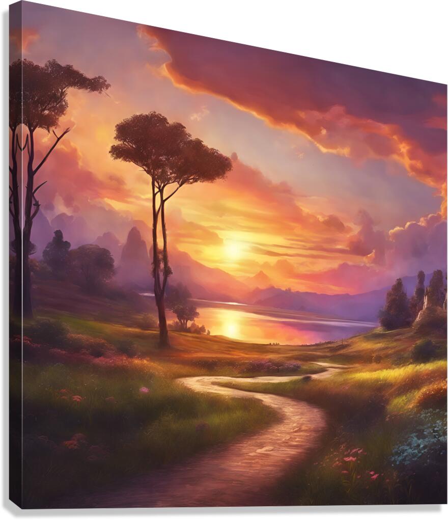 0 A natural picture at sunset with charming color Canvas Print