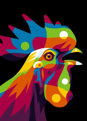 Rooster Inside Pop Art
