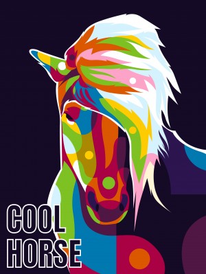 The Colorful Cool Horse Pop Art Style