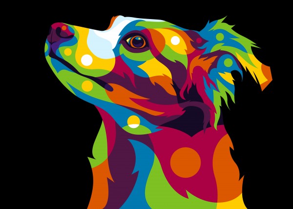 Dog Inside in Pop Art Style by wpaprint