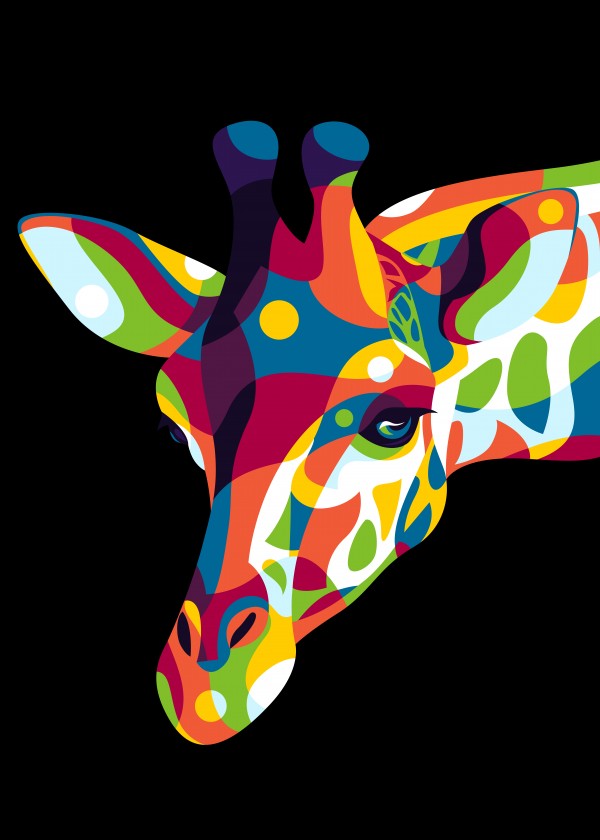 Giraffe Portrait Print
