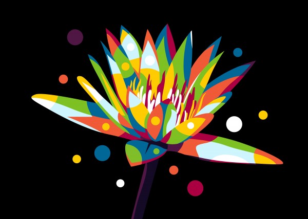 Lotus Flower in Pop Art by wpaprint