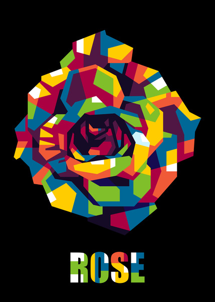 The Colorful Rose Flower by wpaprint