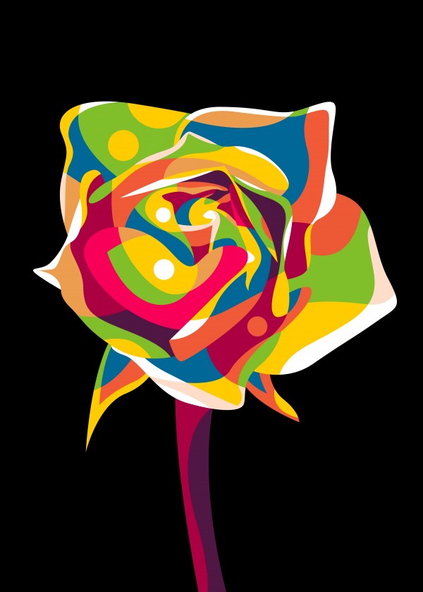 Colorful Rose Flower by wpaprint