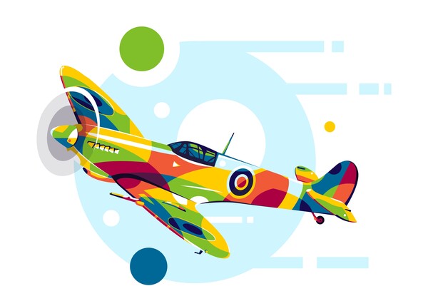 Supermarine Spitfire Aircraft in Pop Art Style by wpaprint