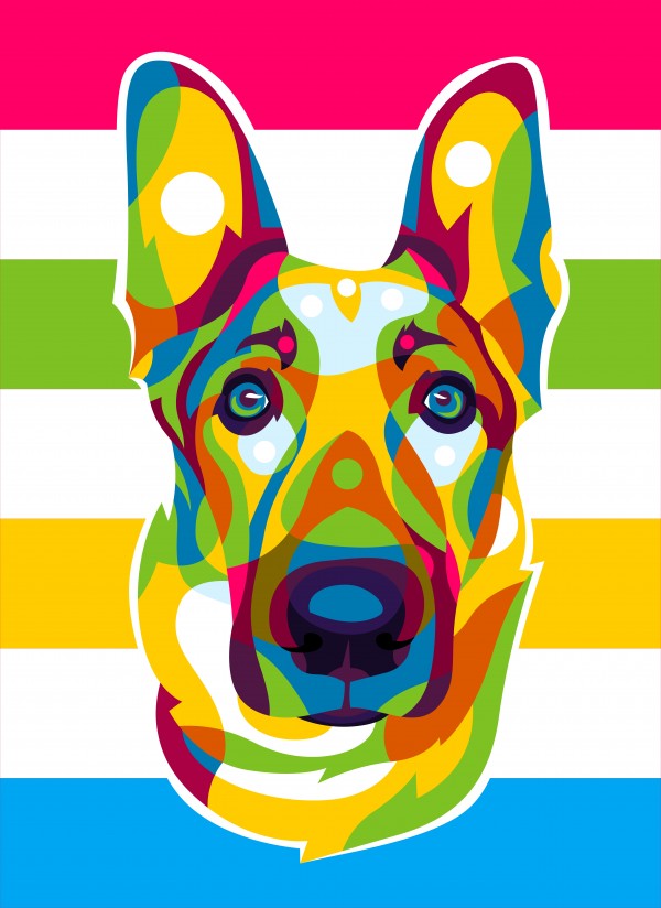 Dog Face Colorful Pop Art by wpaprint