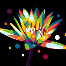 Lotus Flower in Pop Art