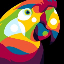Parrot Bird in Colorful Pop Art