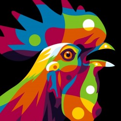 Rooster Inside Pop Art