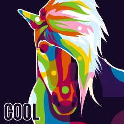 The Colorful Cool Horse Pop Art Style