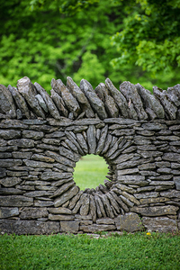 Decorative Stone Wall - Kentucky Shaker Village - Pleasant Hill - Harrodsburg