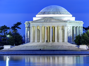 Thomas Jefferson Memorial at Twilight - Reflecting Pool -  National Mall Washington DC