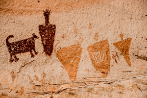 Horseshoe Canyon Shelter Pictograph Panel  - Utah 