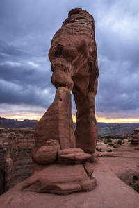 Delicate Arch during Summer Storm - Moab Utah