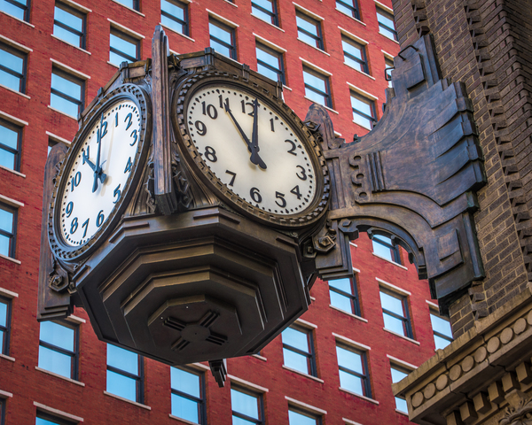 Ayres Clock - Downtown Indianapolis - Indiana by Gary Whitton