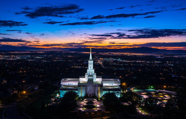 Bountiful Lds Mormon Temple Sunset - Utah by Gary Whitton