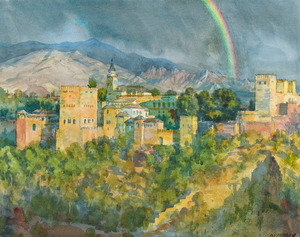 Rainbow over the Alhambra Granada Spain