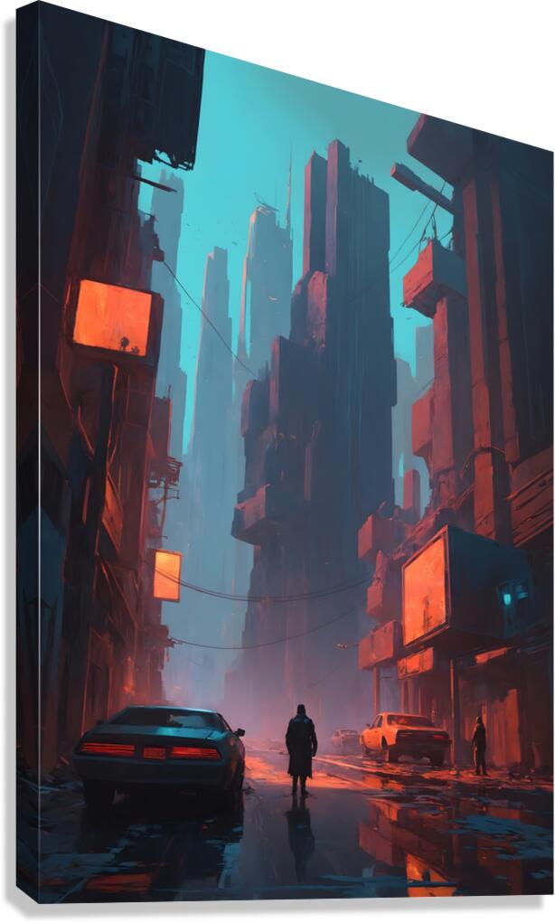 futuristic cityscape Canvas Print