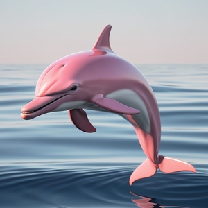 Serene Pink Dolphin: Ocean’s Rare Beauty