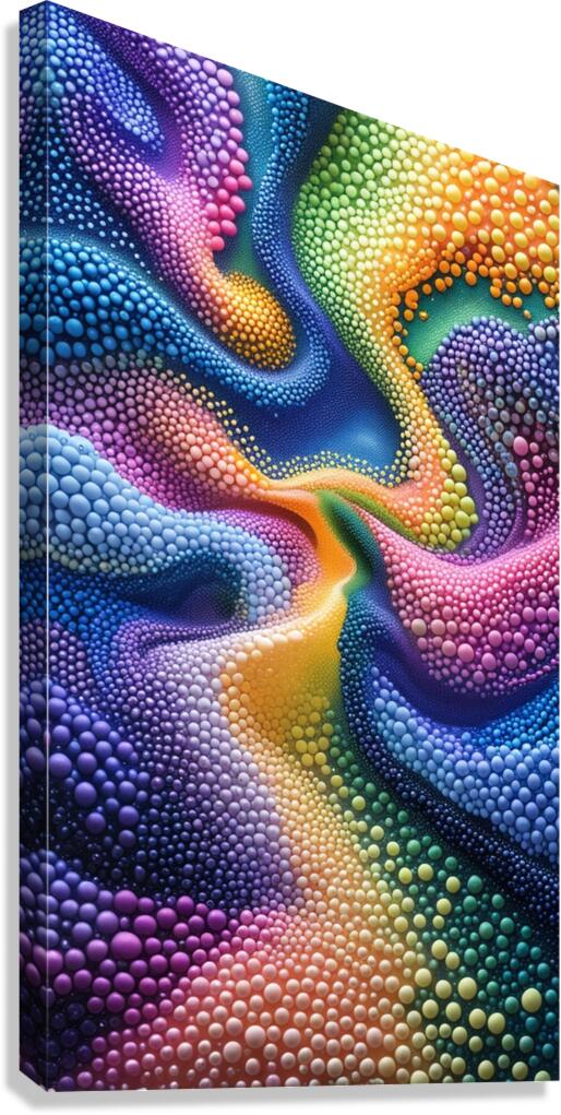 Rainbow Flow – Abstract 3D Bubble Art Print Canvas Print