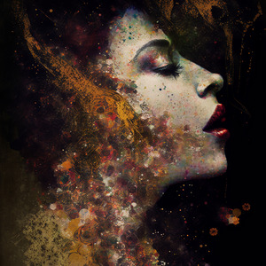 Sensual woman artistic art work painting