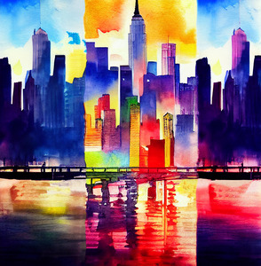 New york city skyscraper artist impression