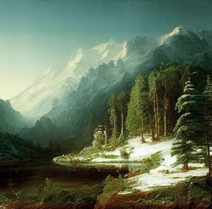 Mountain scene art