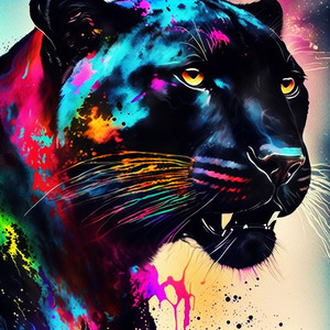 Black panther artistic painting art