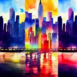 New york city skyscraper artist impression