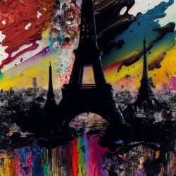 Paris artistic abstract art work painting
