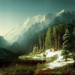 Mountain scene art