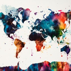 World map painting