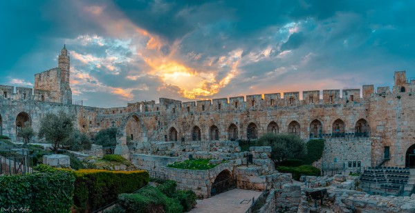 Tower of David at sunset Print