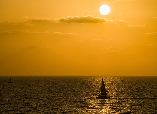 Sunset at the beach Print