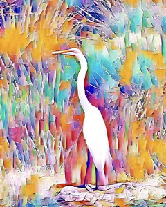 Madison Park Heron in Pond Grass