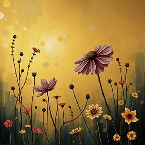 Wildflowers Abstract on Gold 2024 09 02 13 22 06