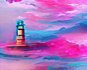 Pink Aqua Sanibel Lighthouse