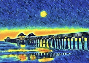 Naples Pier Van Gogh Like