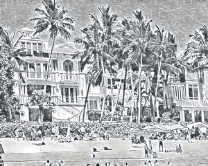 Naples Beach Mansion Sketch 