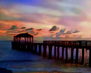 Naples Pier Sunset Aura