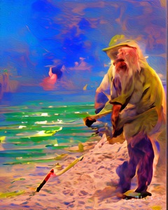 Older Neapolitan With Metal Detector