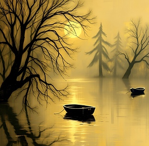 Dusk Solitude On Gold 24 4637