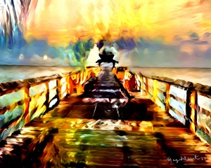 Naples Pier Painted Photography Art 