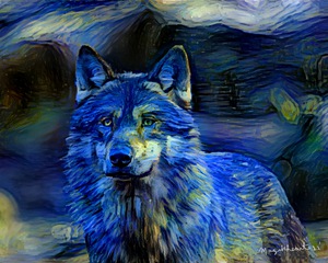 Starry Night Wolf