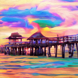 Naples Pier Abstract Pastel Paradise
