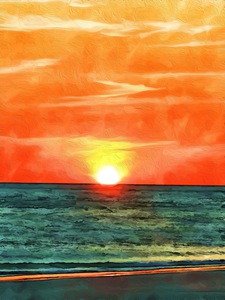 Naples Beach Sunset Orange