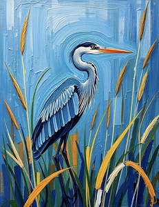 Blue Heron In Sea Grass 2025 04 21 09 48 39