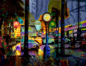 Ft. Myers Beach Times Square Abstract