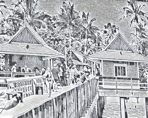 Naples Pier Sketch Looking East