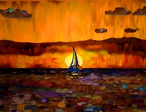 FT. MYERS BEACH SAILBOAT SUNSET